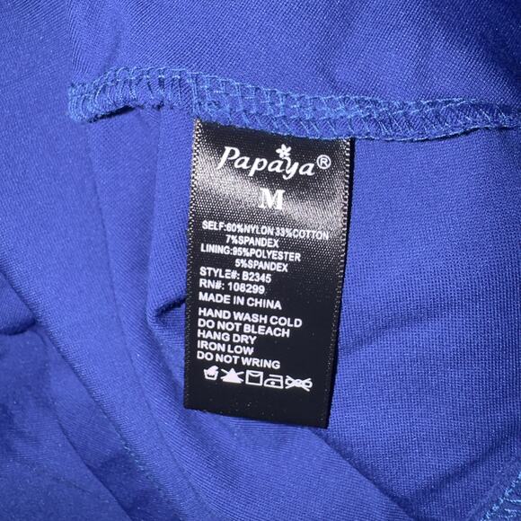 Papaya Royal Blue Peplum Halter Top – Medium - Picture 7 of 8